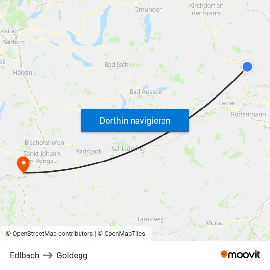 Edlbach to Goldegg map