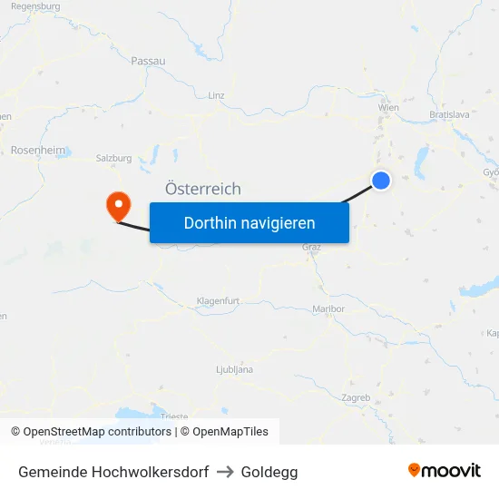 Gemeinde Hochwolkersdorf to Goldegg map
