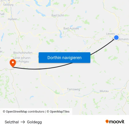 Selzthal to Goldegg map