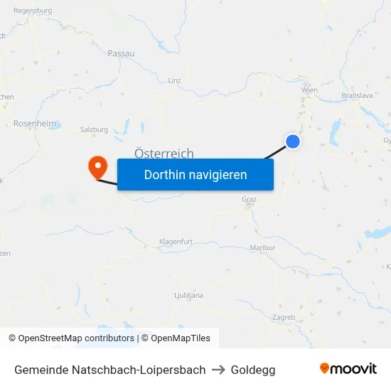 Gemeinde Natschbach-Loipersbach to Goldegg map