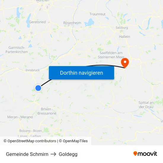 Gemeinde Schmirn to Goldegg map