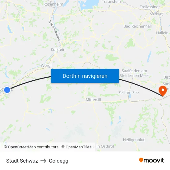 Stadt Schwaz to Goldegg map