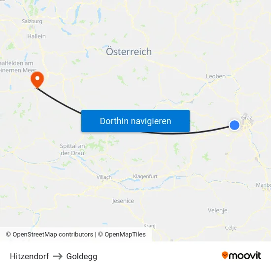 Hitzendorf to Goldegg map