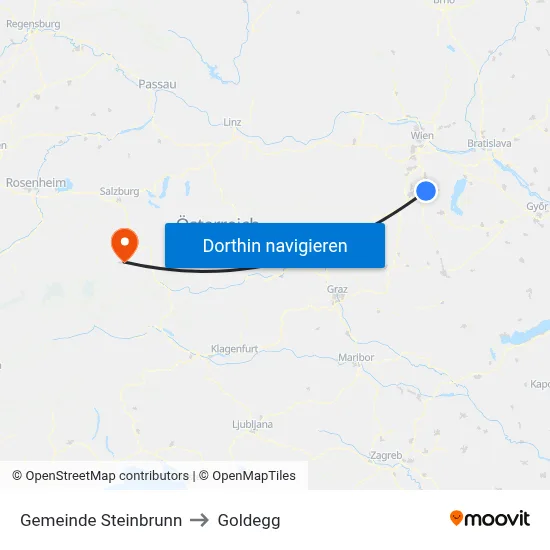 Gemeinde Steinbrunn to Goldegg map