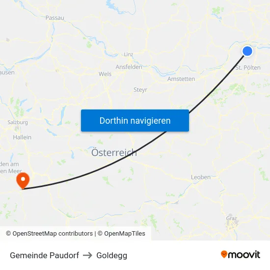 Gemeinde Paudorf to Goldegg map
