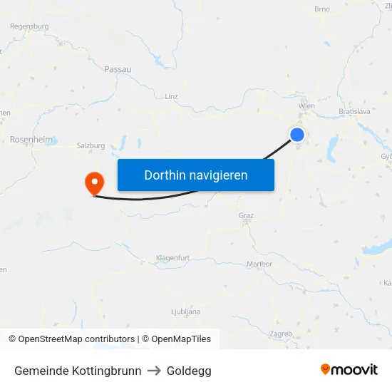 Gemeinde Kottingbrunn to Goldegg map
