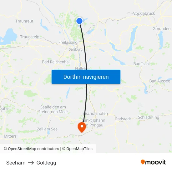 Seeham to Goldegg map