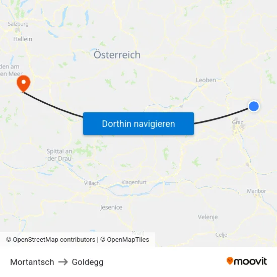 Mortantsch to Goldegg map