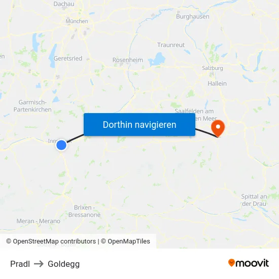 Pradl to Goldegg map