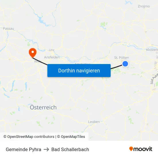 Gemeinde Pyhra to Bad Schallerbach map