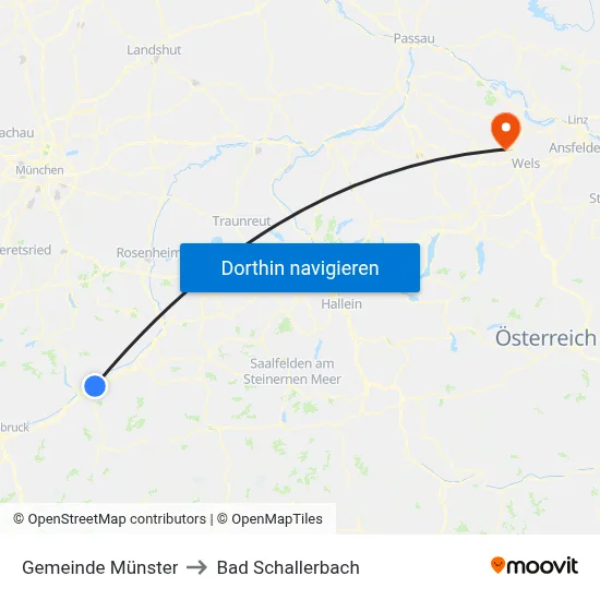 Gemeinde Münster to Bad Schallerbach map