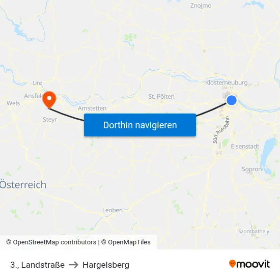3., Landstraße to Hargelsberg map