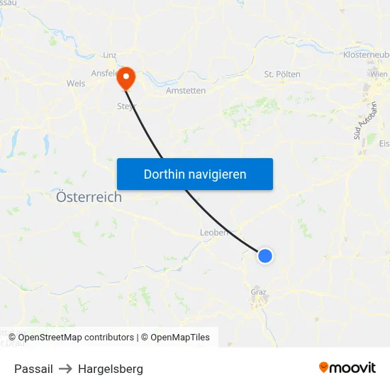 Passail to Hargelsberg map