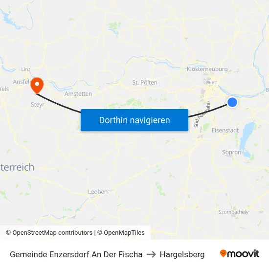 Gemeinde Enzersdorf An Der Fischa to Hargelsberg map
