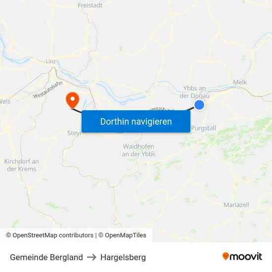 Gemeinde Bergland to Hargelsberg map