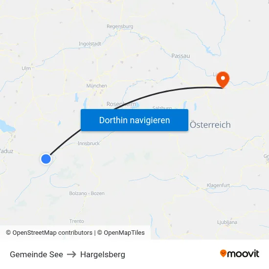 Gemeinde See to Hargelsberg map