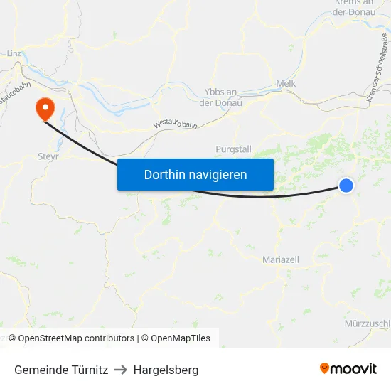 Gemeinde Türnitz to Hargelsberg map