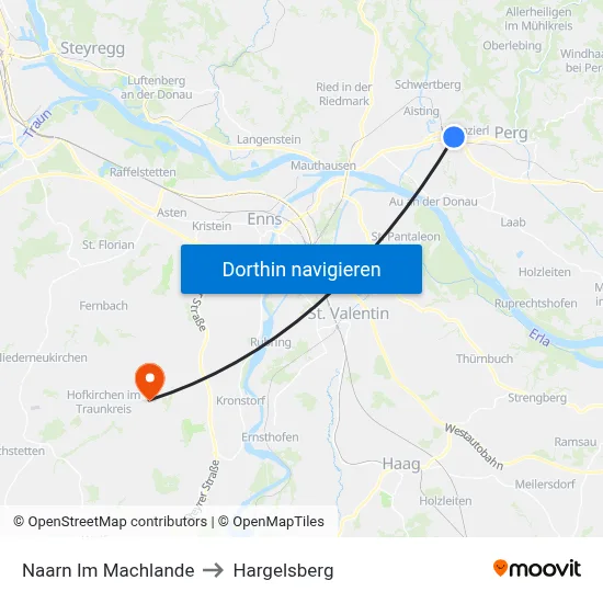 Naarn Im Machlande to Hargelsberg map
