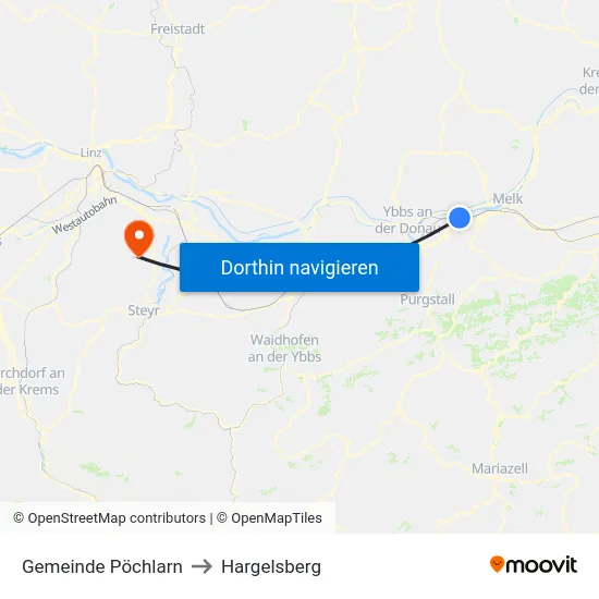 Gemeinde Pöchlarn to Hargelsberg map