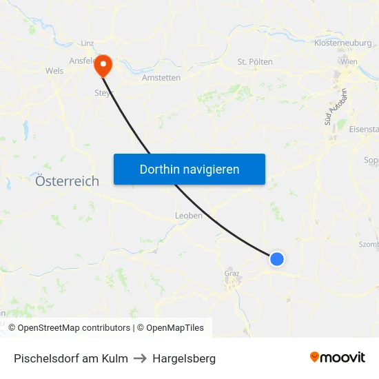 Pischelsdorf am Kulm to Hargelsberg map