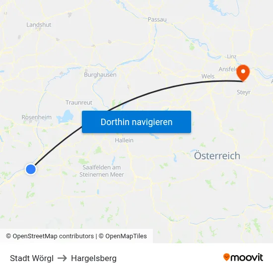 Stadt Wörgl to Hargelsberg map