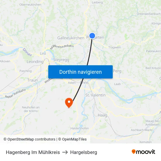 Hagenberg Im Mühlkreis to Hargelsberg map