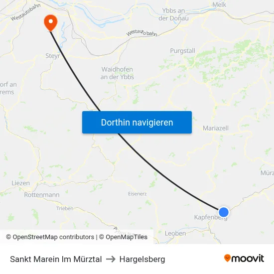 Sankt Marein Im Mürztal to Hargelsberg map