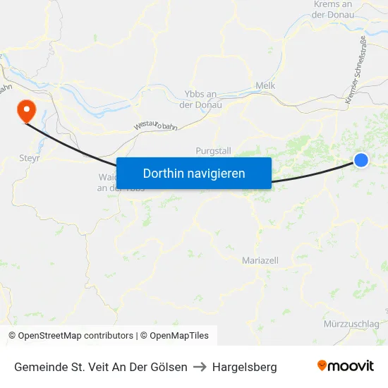 Gemeinde St. Veit An Der Gölsen to Hargelsberg map