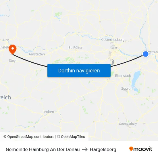 Gemeinde Hainburg An Der Donau to Hargelsberg map
