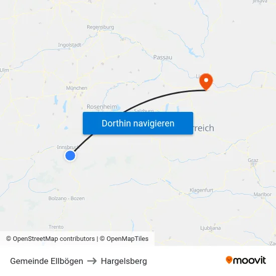 Gemeinde Ellbögen to Hargelsberg map
