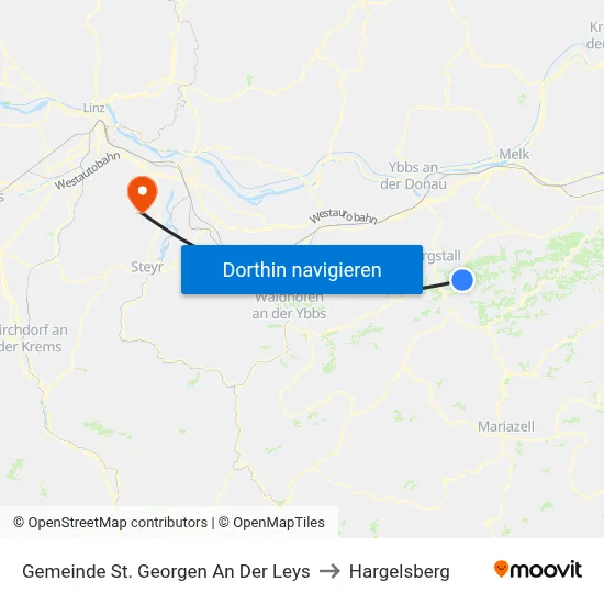 Gemeinde St. Georgen An Der Leys to Hargelsberg map