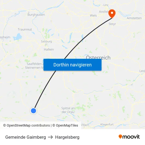 Gemeinde Gaimberg to Hargelsberg map
