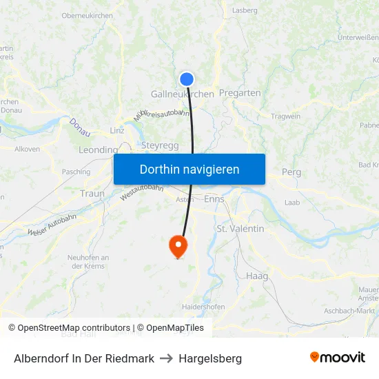 Alberndorf In Der Riedmark to Hargelsberg map
