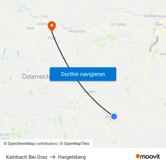 Kainbach Bei Graz to Hargelsberg map