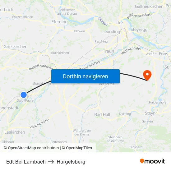 Edt Bei Lambach to Hargelsberg map