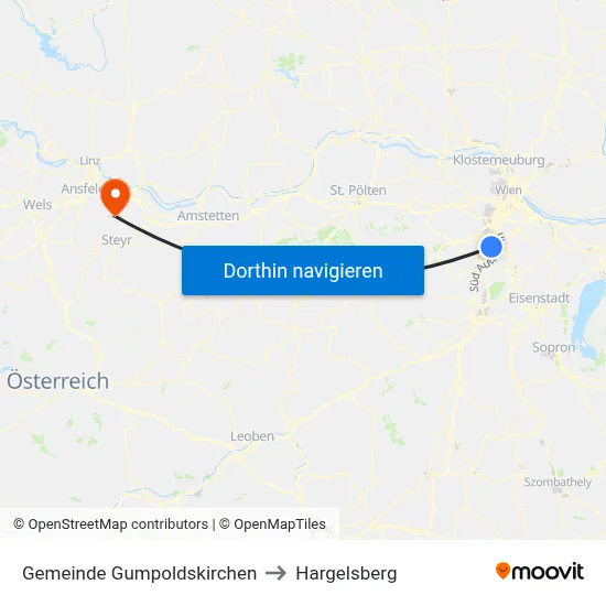 Gemeinde Gumpoldskirchen to Hargelsberg map