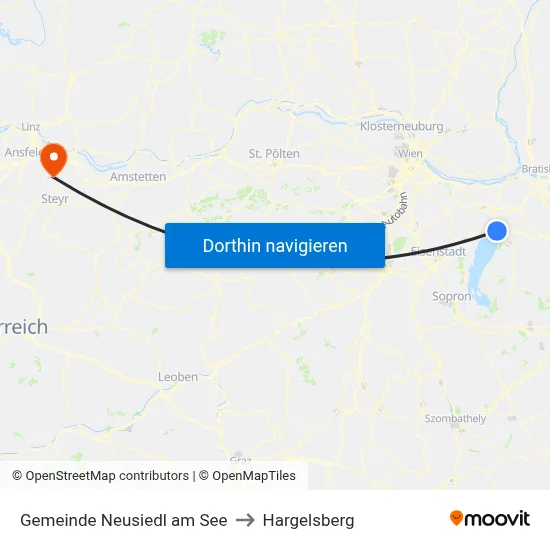 Gemeinde Neusiedl am See to Hargelsberg map