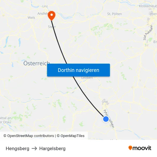 Hengsberg to Hargelsberg map