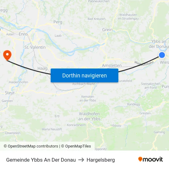 Gemeinde Ybbs An Der Donau to Hargelsberg map