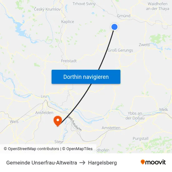 Gemeinde Unserfrau-Altweitra to Hargelsberg map