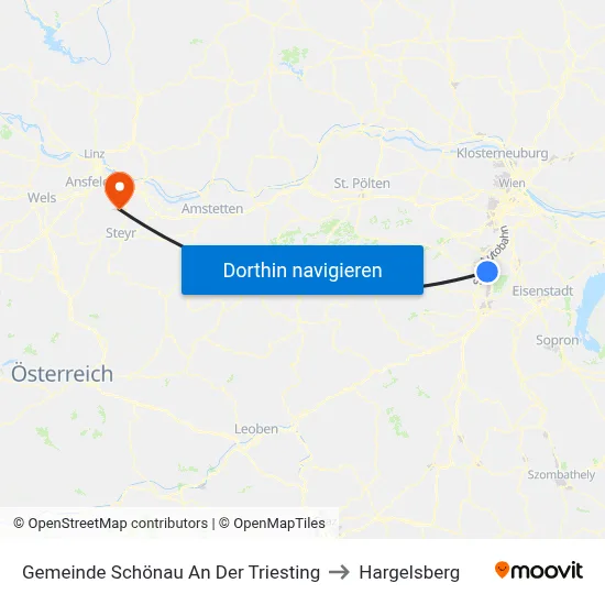 Gemeinde Schönau An Der Triesting to Hargelsberg map