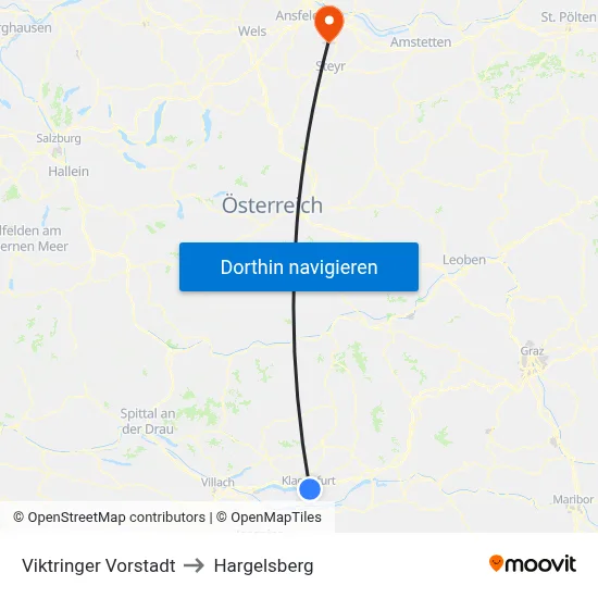 Viktringer Vorstadt to Hargelsberg map