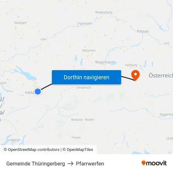Gemeinde Thüringerberg to Pfarrwerfen map