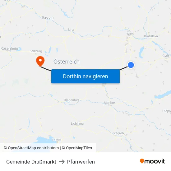 Gemeinde Draßmarkt to Pfarrwerfen map