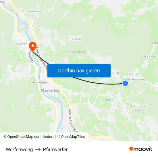 Werfenweng to Pfarrwerfen map