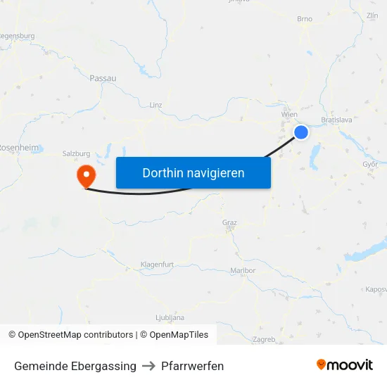 Gemeinde Ebergassing to Pfarrwerfen map