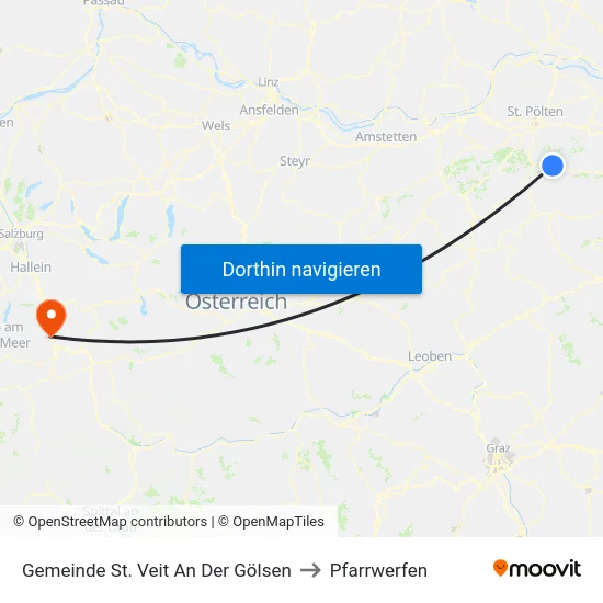 Gemeinde St. Veit An Der Gölsen to Pfarrwerfen map