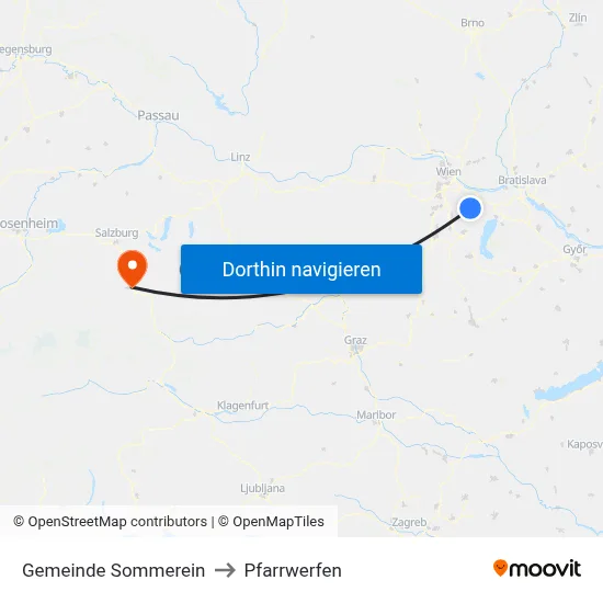 Gemeinde Sommerein to Pfarrwerfen map