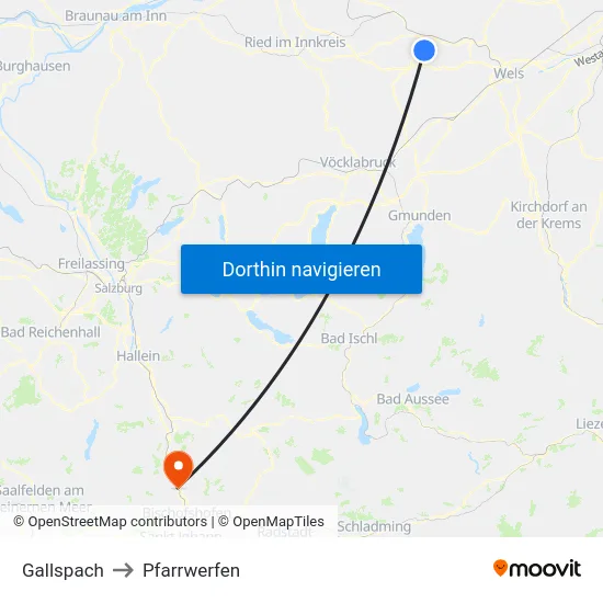 Gallspach to Pfarrwerfen map