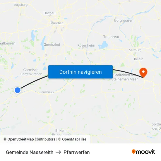 Gemeinde Nassereith to Pfarrwerfen map